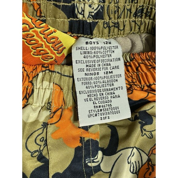 Vintage Curious George AOP Kids Swim Shorts Trunks Tan/Khaki/Orange/Black 12M - Picture 5 of 13